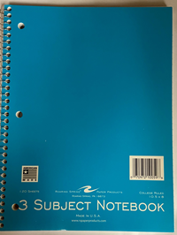 Notebook 3Sub 10.5X8 120Ct
